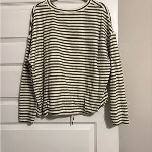 Lou & Grey Green and Ivory Striped Sweater